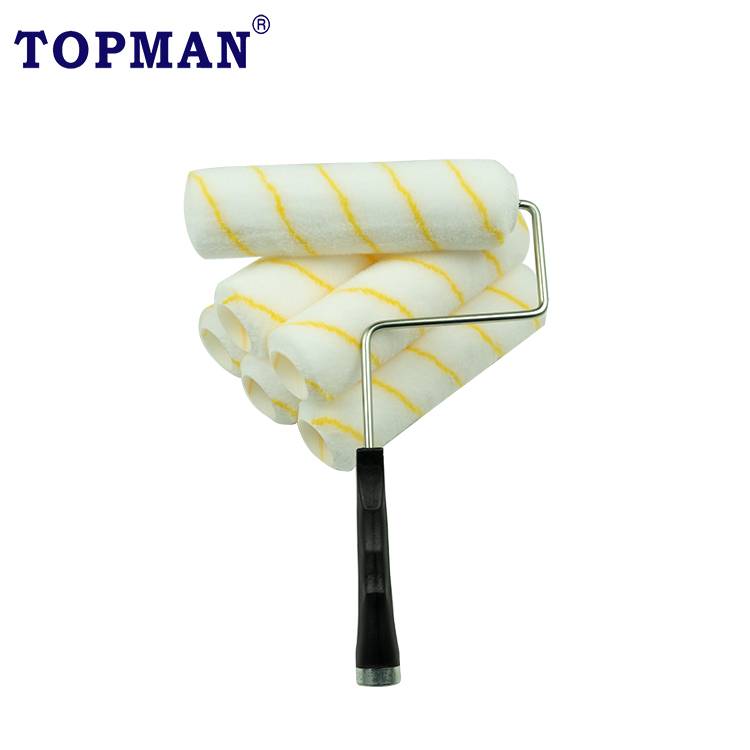 6 Piece 9 Inch Shedless Lint Free Paint Roller Cover With Paint Roller Handle Tool Sets